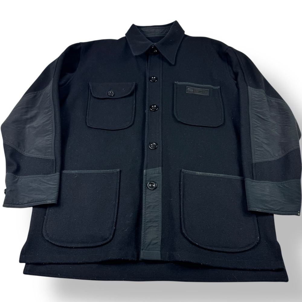 Detroit Motor Co Black Wool‎ Blend Shacket Shirt Jacket Made in Detroit Men's XL - Picture 2 of 6